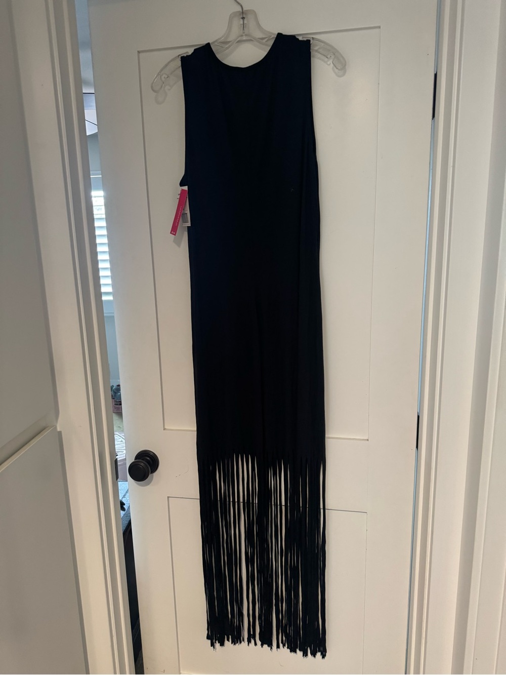 Xhilaration Black Sleeveless Fringe Maxi Dress - Picture 2 of 7